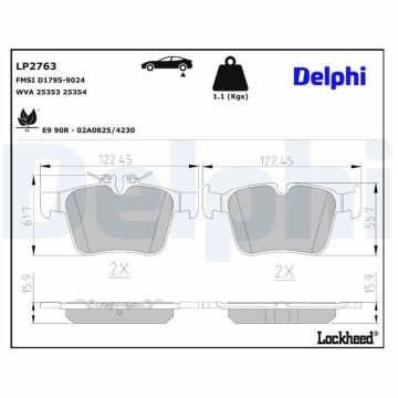 Mercedes C Serisi W205 Kasa C180 Arka Fren Balatası AMG Spor Paket İçin 2014-2021 DELPHI