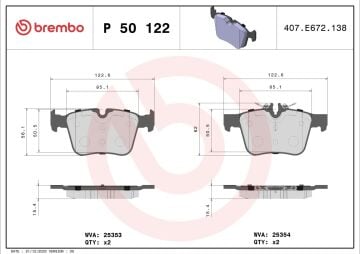 Mercedes C Serisi W205 Kasa C220 Arka Fren Balatası Standart Paket İçin 2014-2021 BREMBO