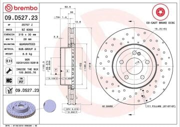 Mercedes C Serisi W205 Kasa C180 Ön Fren Diski 318 mm Çap AMG Spor Paket İçin 2014-2021 BREMBO