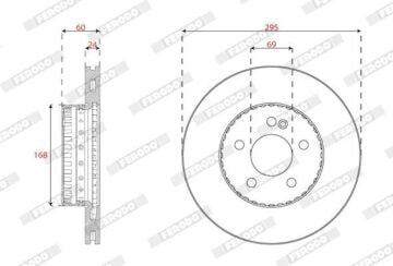 Mercedes C Serisi W205 Kasa C200 Ön Fren Diski 295 mm Çap Standart Paket İçin 2014-2021 FERODO