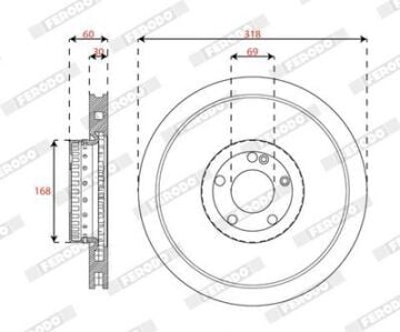 Mercedes C Serisi W205 Kasa C200 Ön Fren Diski 318 mm Çap AMG Spor Paket İçin 2014-2021 FERODO
