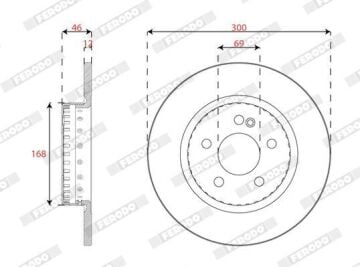 Mercedes C Serisi W205 Kasa C200 Arka Fren Diski 300 mm Çap Standart Paket İçin 2014-2021 FERODO