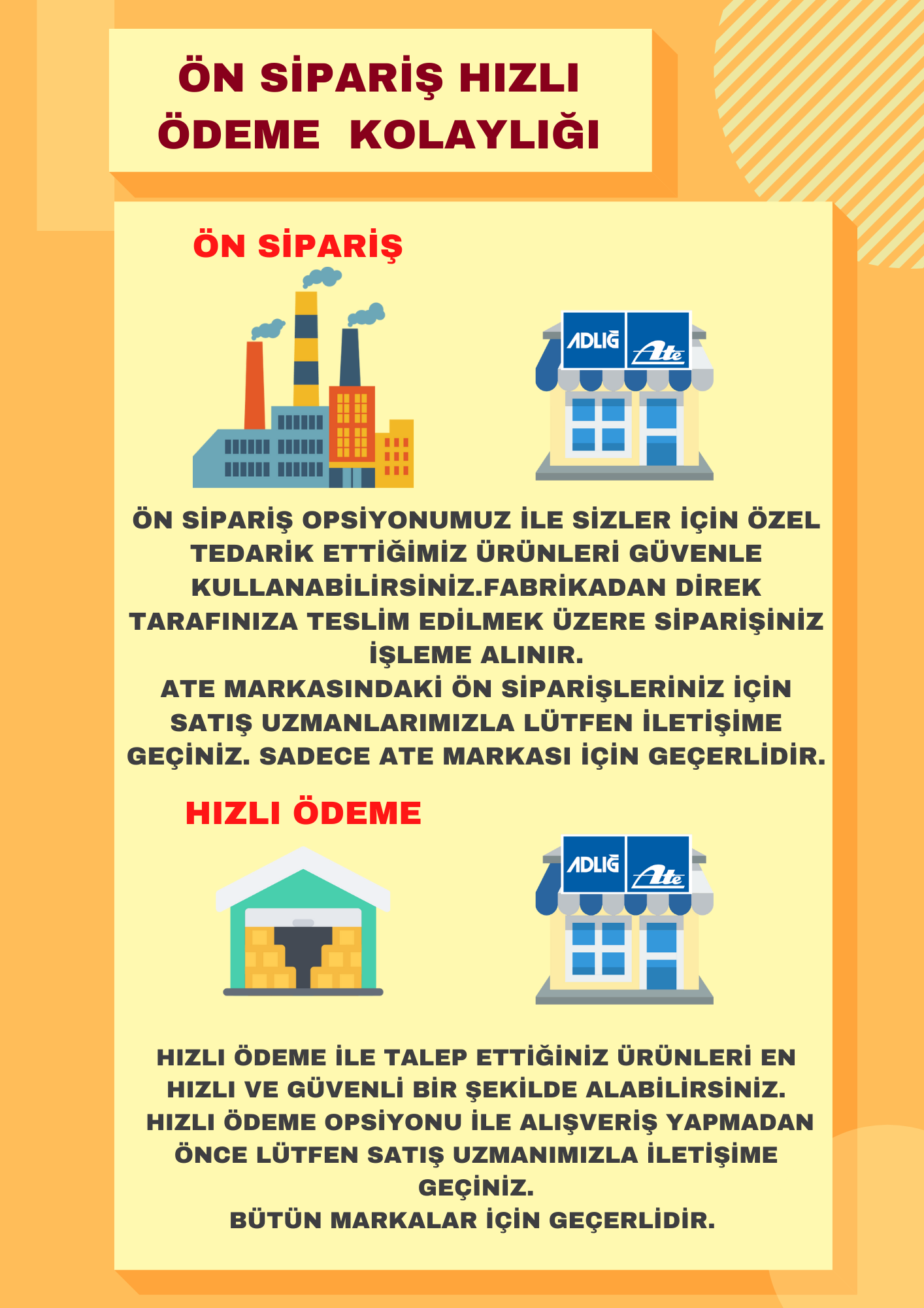 HIZLI ÖDEME ÖN SİPARİŞ