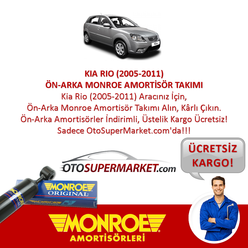 Kia Rio 2 Ön ve Arka Amortisör Takımı 2005-2011 Ücretsiz Kargo MONROE