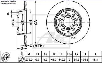 Volkswagen Caddy Fren Diski Arka 1.6 TDI 102 Beygir 272 mm 2011-2015 ATE ORIGINAL