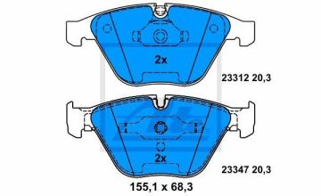 BMW E60 Kasa Ön Fren Balatası 520d 177 Beygir 324 mm Disk İçin ATE