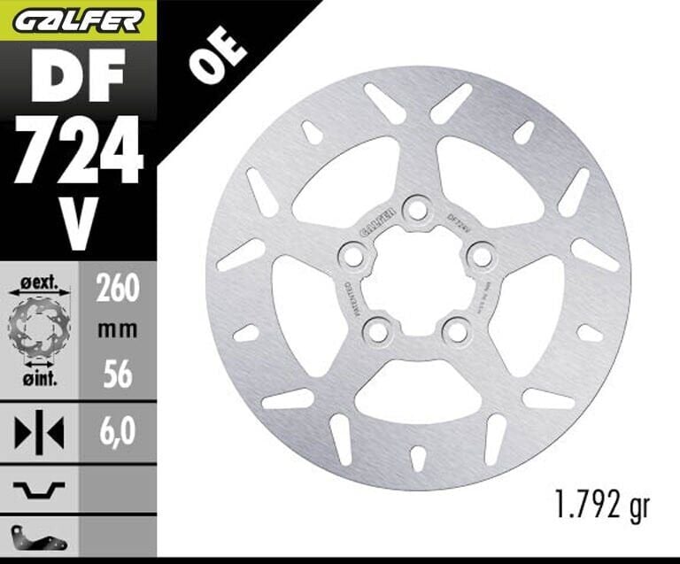 Harley Davidson Street 750 Xg750 Arka Fren Diski 260 mm 2015 2020 Arası GALFER YUVARLAK SABİT ÇELİK DİSK