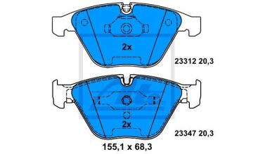 BMW E60 Kasa Ön Fren Balatası 525i / 525d 324 mm Disk İçin ATE