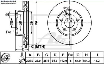 Mercedes E Serisi W212 Kasa E250 CDI Ön Fren Diski 2.2 204 Beygir Standart Paket Şase No A001284 Öncesi 295 mm Çap 2009-2015 ATE ORIGINAL