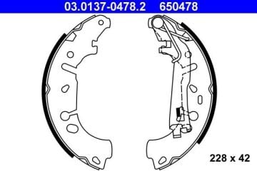 Fiat Linea Arka Kampana Fren Balatası 1.3 Multijet 90 Beygir 2007-2017 ATE ORIGINAL