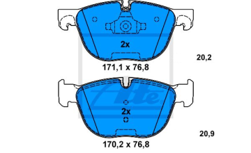 BMW X6 E71 Kasa Ön Fren Balatası Ön 35i / 35d 348 mm Disk İçin 2008-2014 ATE ORIGINAL