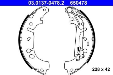Fiat Linea Arka Kampana Fren Balatası 1.3 Multijet 95 Beygir 2007-2017 ATE ORIGINAL