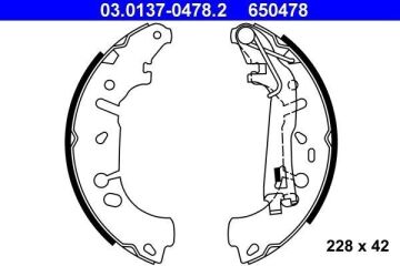Fiat Linea Arka Kampana Fren Balatası 1.4 Benzinli 77 Beygir 2007-2017 ATE ORIGINAL