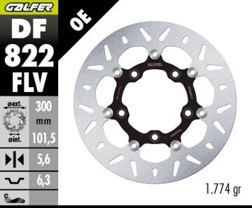 Harley Davidson V-Rod Vrsca Arka Fren Diski 300 mm 2006 Sonrası GALFER YUVARLAK HAREKETLİ ÇELİK DİSK