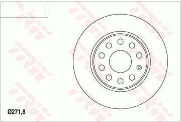 Volkswagen Golf 8 Arka Fren Diski 1.0 eTSI 110 Beygir 272 mm Çap 2021 Sonrası TRW