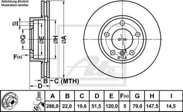 BMW 3 Serisi E36 328i Performanslı Ön Fren Diski 286 mm Çap Çizgili 1991-1998 ATE POWER DISC