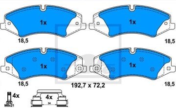 Range Rover 3 Ön Fren Balatası 3.6 TDV8 272 Beygir Şase No BA347977'den Sonraki Araçlar 2002-2012 ATE ORIGINAL