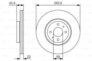 Fiat Bravo Ön Fren Diski 1.6 Multijet 284 mm Çap 2008-2014 BOSCH