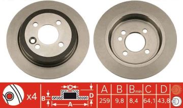 Mini Cooper R53 Arka Fren Diski 259 mm 2001-2006 TRW