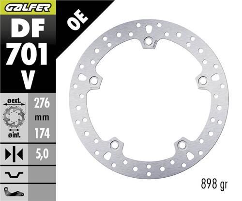 BMW R 1150 GS ADVENTURE Arka Fren Diski 276 mm 2002-2005 GALFER YUVARLAK SABİT DİSK