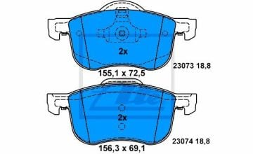 Volvo S80 T5 Ön Fren Balatası 286 mm Disk İçin 1998-2006 ATE ORIGINAL
