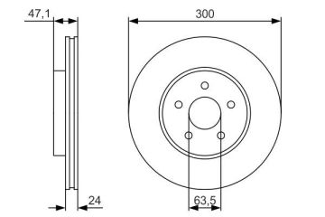 Jaguar X-Type Ön Fren Diski 300 mm 2001-2009 BOSCH