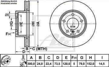 BMW Z4 sDrive 20i / 23i Ön Fren Diski 300 mm Çap 2009-2015 ATE ORIGINAL