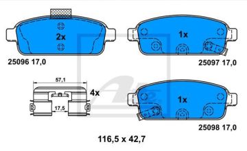 Opel Astra J Arka Fren Balatası 1.6 CDTI 110 Beygir 2010-2015 ATE