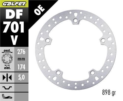 BMW R 1100 RT Arka Fren Diski 276 mm 1994-2001 GALFER YUVARLAK SABİT DİSK
