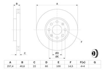 Opel Corsa D Ön Fren Diski 1.4 257 mm Çap 2006-2014 BOSCH