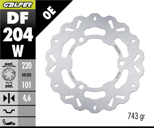 Kawasaki Ninja 250R Arka Fren Diski 220 mm 2008 2013 Arası GALFER DALGALI SABİT ÇELİK DİSK
