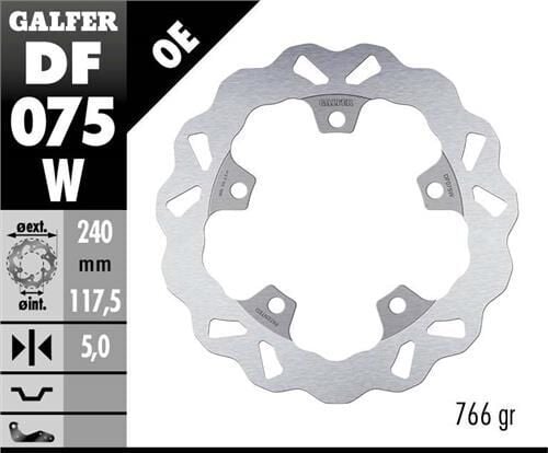 Honda NC 700 X Arka Fren Diski 240 mm 2012-2013 ABS'siz Modellere GALFER DALGALI SABİT DİSK