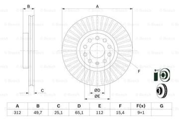 Volkswagen Passat Ön Fren Diski 2.0 TDI 140 Beygir 312 mm Çap 2006-2011 BOSCH
