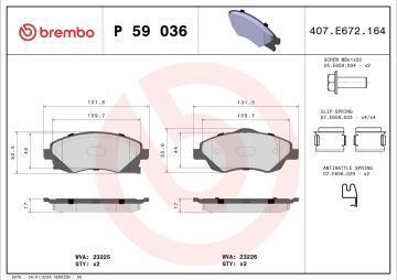 Opel Corsa C 1.7 DTI Dizel Ön Fren Balatası 2001-2006 BREMBO