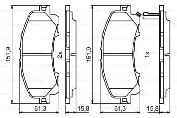 Nissan X-Trail Ön Fren Balatası 1.6 dCi 131 hp 2014 Sonrası BOSCH