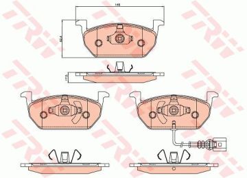 Seat Leon 3 Ön Fren Balatası 1.6 TDI 115 Beygir 276 mm Disk İçin 2013-2020 TRW
