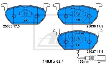 Seat Leon 3 Fren Balatası Ön 1.6 TDI 115 Beygir 276 mm Disk İçin 2013-2020 ATE ORIGINAL