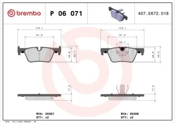 BMW 3 Serisi F30 318i Arka Fren Balatası 1.5 Turbo 136 Beygir 2012-2019 BREMBO