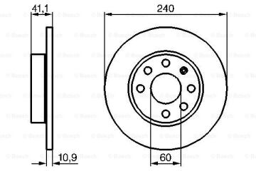 Opel Corsa C 1.2 Benzinli Ön Fren Diski 240 mm Çap ABS'siz Modellere 2001-2006 BOSCH