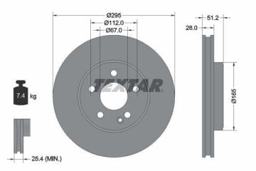 Mercedes GLA Serisi X156 Kasa GLA180 CDI Ön Fren Diski 295 mm Çap Standart Paket 2014-2019 TEXTAR