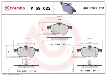 Opel Vectra B Ön Fren Balatası 1.6 16V 100 Beygir 1999-2002 BREMBO