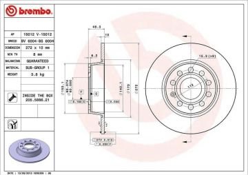 Volkswagen Golf 8 Arka Fren Diski 1.0 eTSI 110 Beygir 272 mm Çap 2021 Sonrası BREMBO