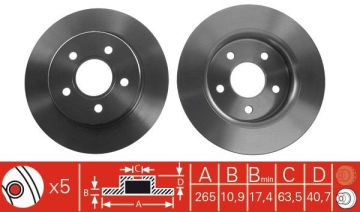 Ford Focus C-Max Arka Fren Diski 265 mm Çap 2007-2011 TRW