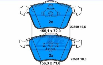 Volvo S80 T6 Ön Fren Balatası 320 mm Disk İçin 1998-2006 ATE