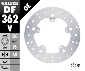Vespa Primavera 50 S Ön Fren Diski 200 mm 2022 2024 Arası GALFER YUVARLAK SABİT ÇELİK DİSK