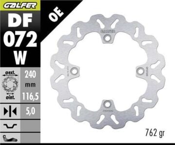 Honda CBF 1000 Arka Fren Diski 240 mm 2006-2009 ABS'li Modellere GALFER DALGALI SABİT DİSK