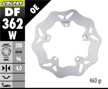 Vespa Primavera 50 S Ön Fren Diski 200 mm 2022 2024 Arası GALFER DALGALI SABİT ÇELİK DİSK