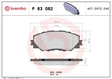 Toyota Corolla Ön Fren Balatası Benzinli Japon Montaj 2007-2012 BREMBO