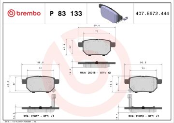 Toyota Auris Arka Fren Balatası Benzinli Japon Montaj 2007-2012 BREMBO