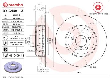 BMW 5 Serisi F10 Ön Fren Diski 530d/xd 348 mm Çap 2011-2016 BREMBO